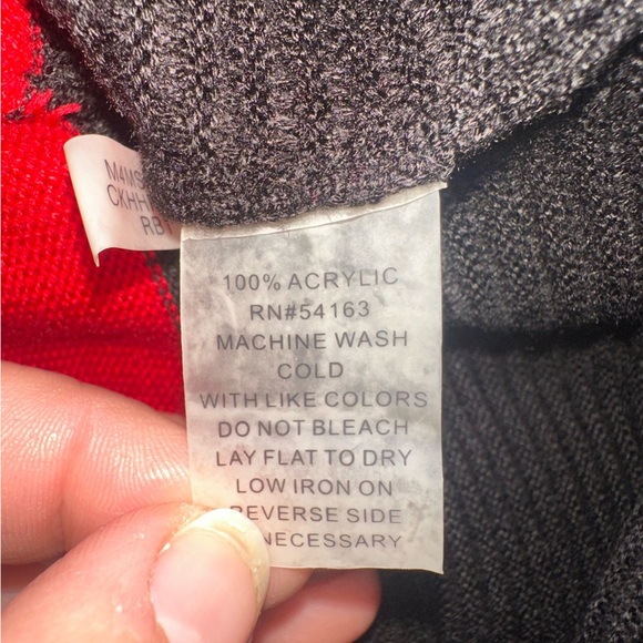 Calvin Klein Colorblock Cowl Neck Sweater | Red & Black | Size XS - Picture 10 of 10